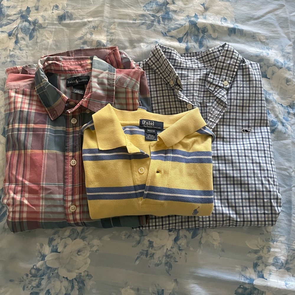 Lot of Preppy Boys’ Ralph Lauren and Vineyard Vines Shirts